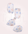 Mitten Set | Pattern Elastic | Blue